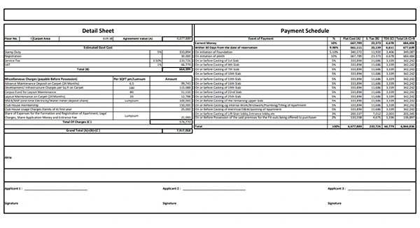 costing sheet